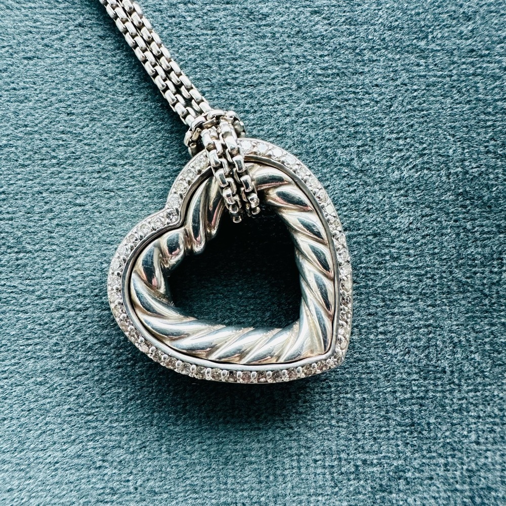 David yurman pave Diamond pendant necklace
